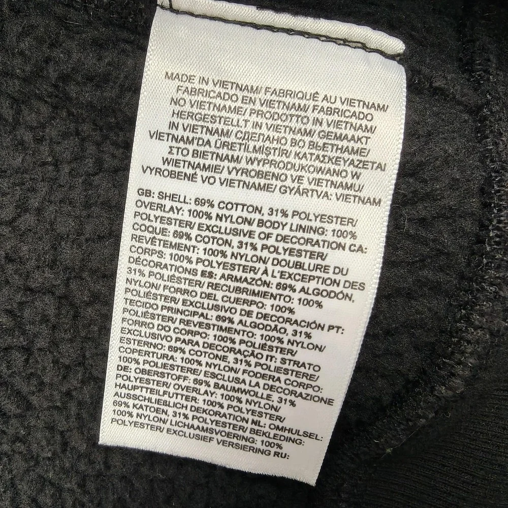 The North Face Jacket Mens Medium Black Hooded Fleece‎ Full Zip Broken Zipper
